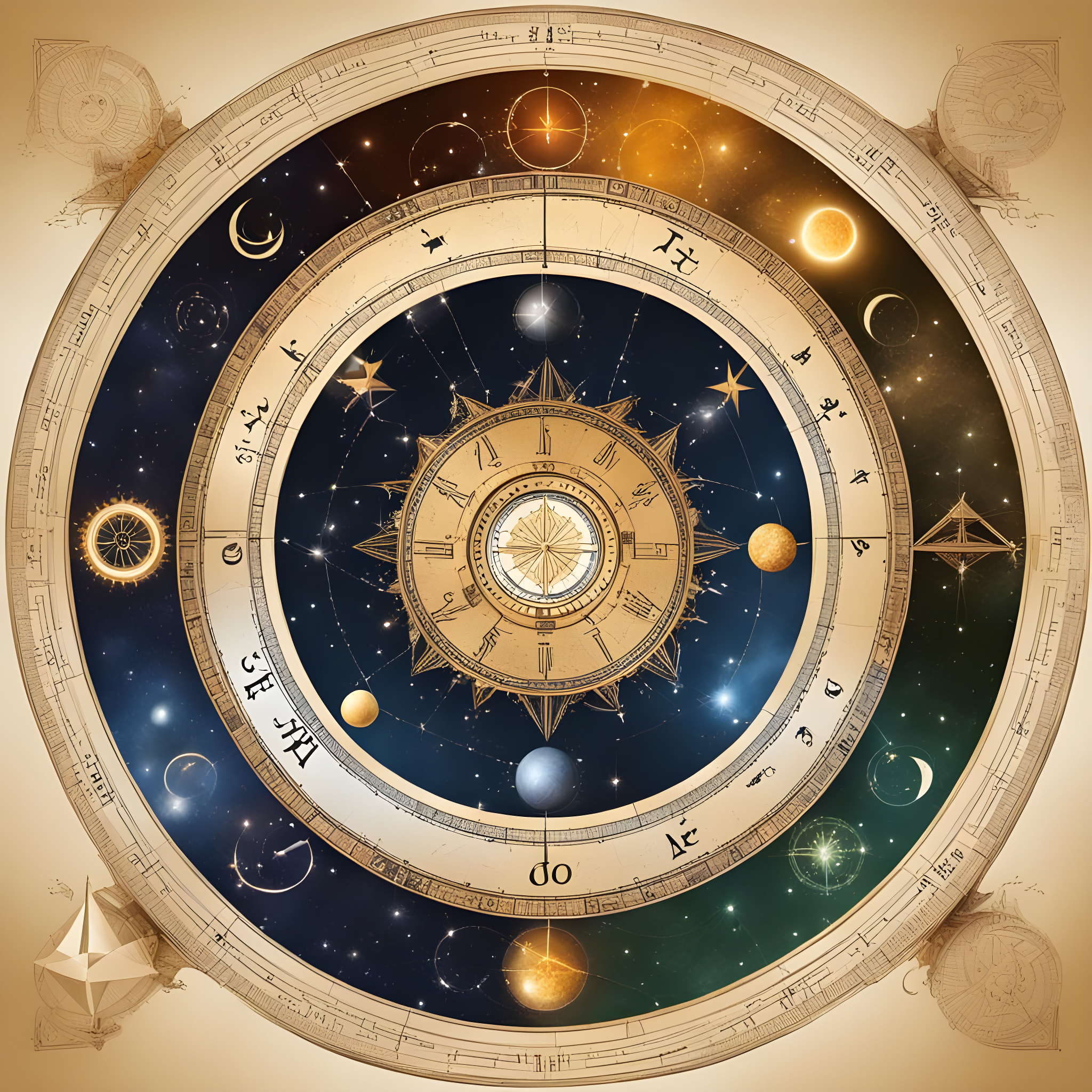 An image showcasing the harmonious integration of Numerology and Astrology, incorporating symbolism from both systems to illustrate their seamless collaboration.
